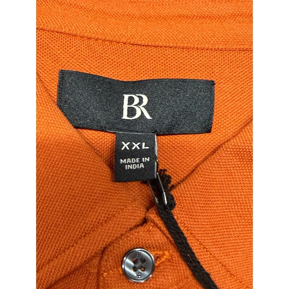 Banana Republic Luxury Touch Polo Shirt Mens XXL Burnt Orange Cotton Pique New